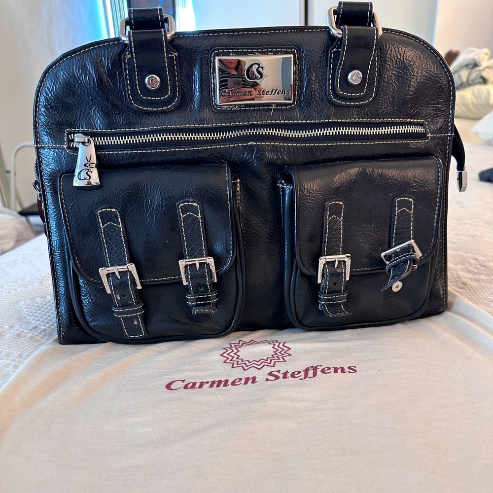 Carmen Steffens large black handbag